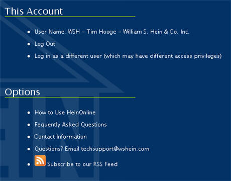 Image of Your Account Options
